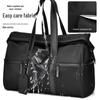 Large Capacity Men's Oxford Cloth Travel Bag: Expandable Shoulder Bag with Wet/Dry Separation for Business Trips and Gym.