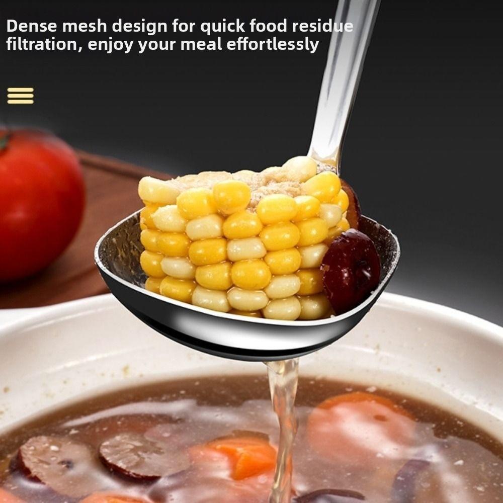 Stainless Steel Hot Pot Spoon Non-Slip Long Handle Colander Kitchen Tool Soup Ladle  Kitchen