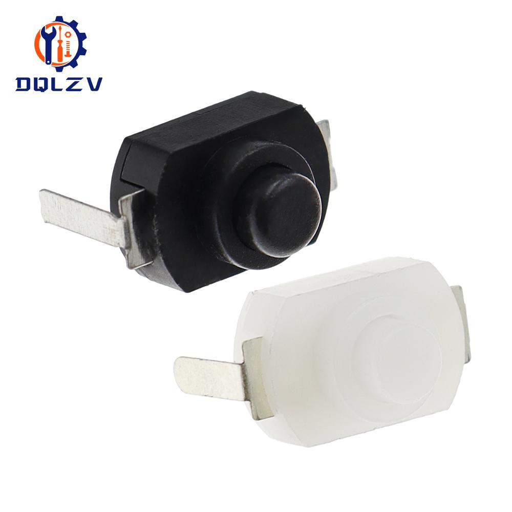 Flashlight switch 12*8MM Mini Push Button Switch On Off 1208YD Self Locking For Electric Torch DC 30V 1A Black White