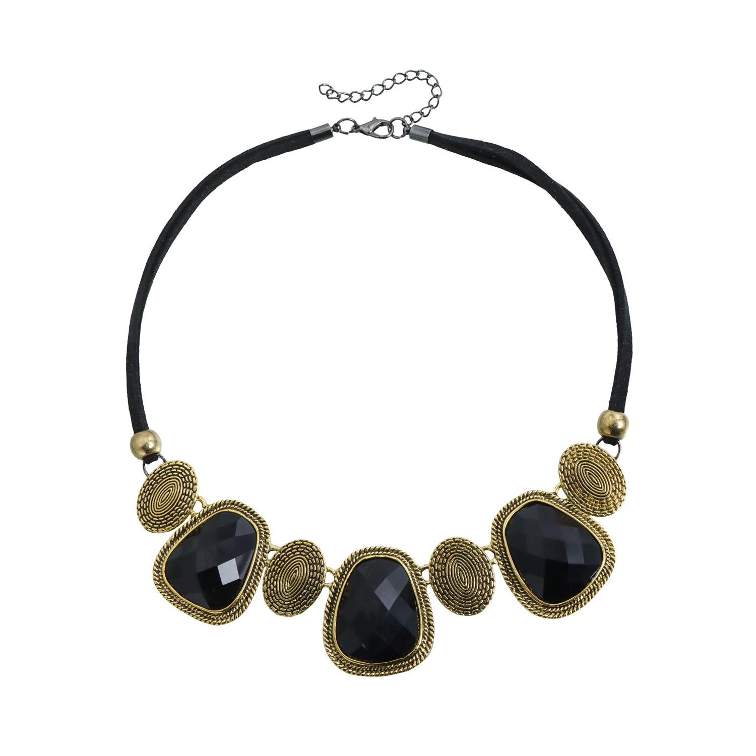 

Accessories, vintage old black gem necklace, bohemian Korean velvet rope exaggerated collarbone chain