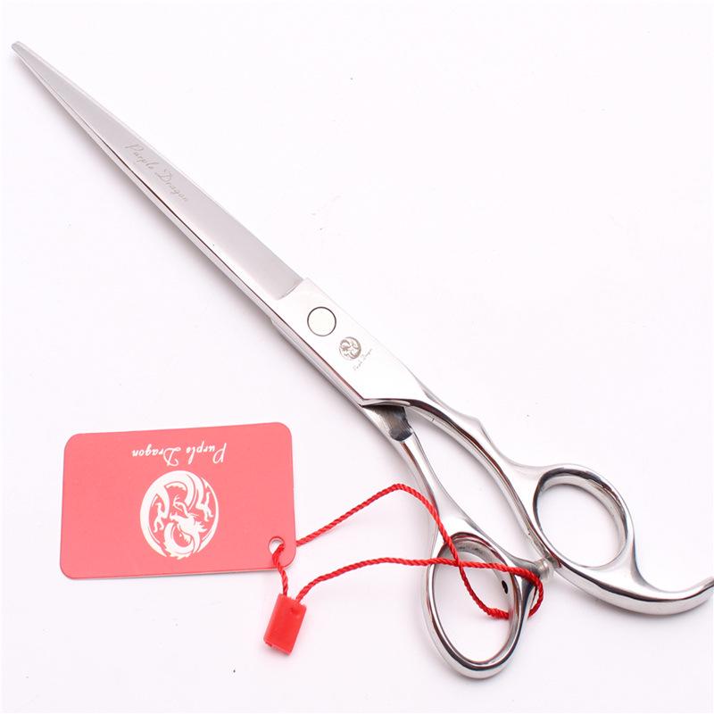 Purple Dragon 5.0-8.0 inch Silver Pet & Barber Hairdressing Scissors Set: Flatting, Serrated, Thinning