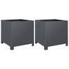 Vidaxl Garden Planters, 2 Pcs, Anthracite, 40X40X40 Cm, Steel