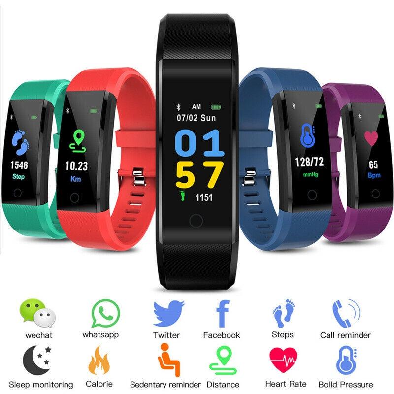 New 115plus Color Screen Smart Bracelet Waterproof Sports Bluetooth Heart Rate Blood Pressure Gift