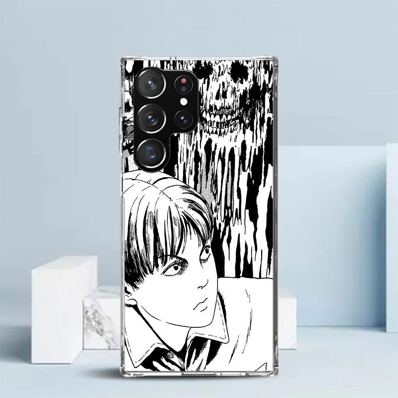 

Japanese Horror Comic Anime Soft Cover for Samsung Galaxy S25 Edge S26 S24 S23 Ultra Phone Case S22 S21 Plus S20 FE Print Patter Samsung S25 Plus
