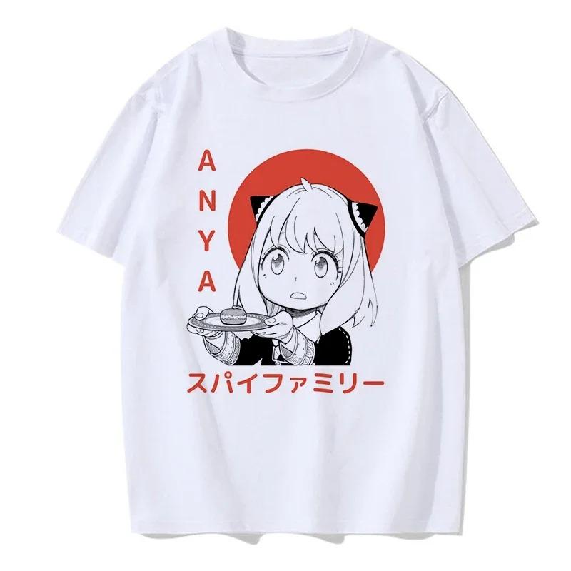 Y2k Shirt Anya Forger Spy X Family Anime T Shirt Kawaii Cartoon Mens_Women Tops Cotton Best Selling Round Neck Comfortable Soft