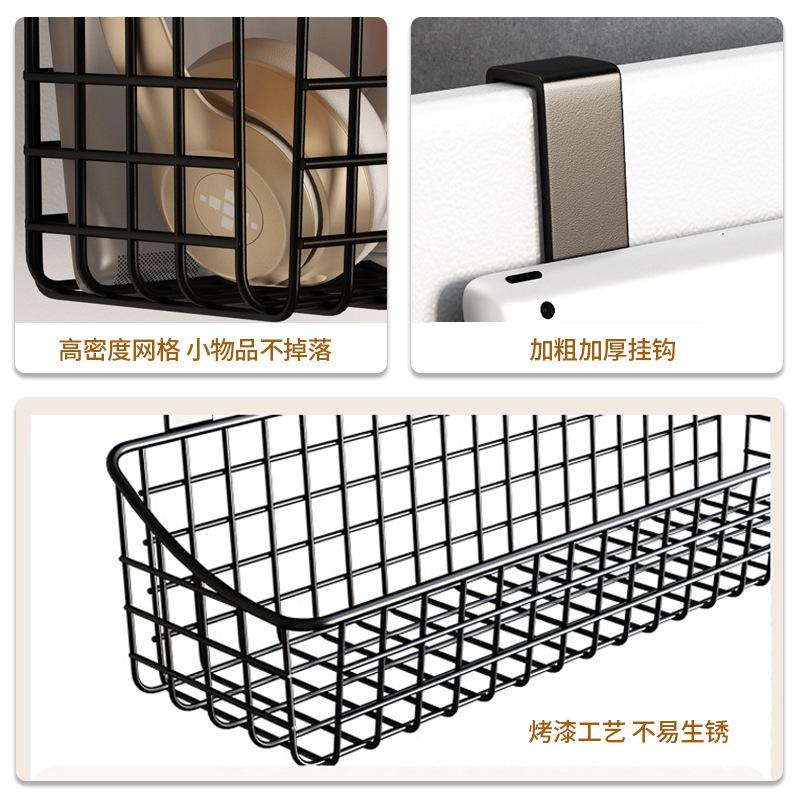 hanging basket storage frame behind the cabinet door, hanging basket beside the dormitory bed, kitchen and bathroom multi-functional finishing 