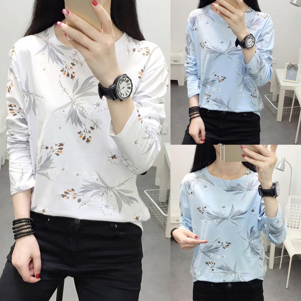 Joliann Lady Women Top Printing Elegante cuello redondo Manga larga Blusa  casual comprar a buen precio — entrega gratuita, reseñas reales con fotos —  Joom