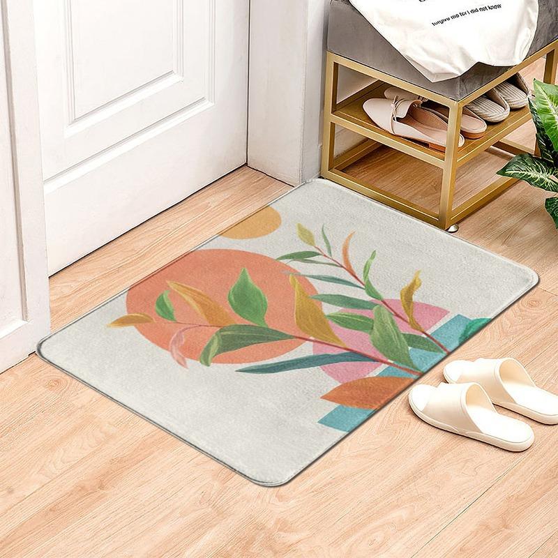 Green Plant Rainforest Leaf Carpet Living Room Carpet Hallway Balcony Doormat Kitchen Bathroom Non-slip Floor Mat Bedroom Rug