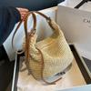 Große Kapazität Stroh Tasche Sommer Eimer handgewebte Tote Luxus Design Damen Handtasche böhmischen Stil Schulter Umhängetaschen
