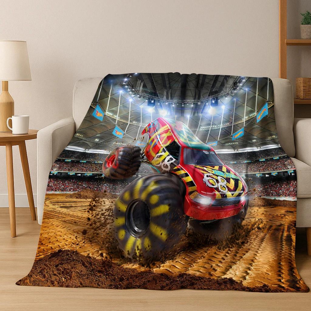 Cartoon Hot Wheels Spielzeug Rennwagen Kunst Flanelldecke, Gemütliche Weiche Überwurfdecke für Zuhause Schlafzimmer Bett Sofa Picknick Abdeckung Kindergeschenk