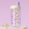 Cute Pink Bow Straw Water Bottle Plastic 500ml Coffee Juice Cups Portable Leak Proof Milk Tea Drinks Water Cup