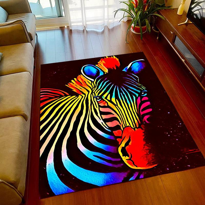 Wild Animal Zebra Area Rug Large,Carpet Rug for Living Room Bedroom Kitchen Doormat Decoration, bedroom decor  carpets cool