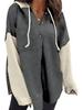 2026 Autumn/Winter European & American Style Loose Casual Button-Up Hooded Sweatshirt