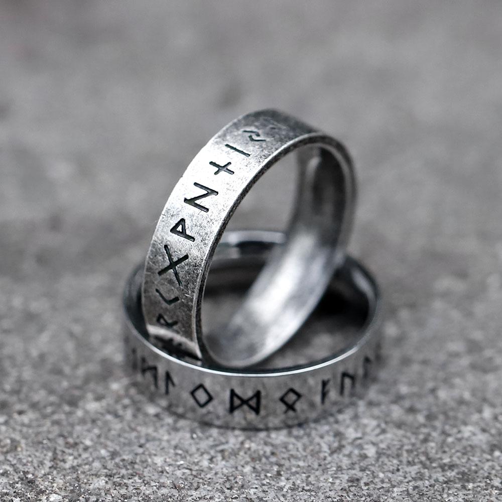 2026 NEW Men's 316L Stainless-steel Rings Retro Odin Norse Viking Amulet Rune RING for Teen Fashion Jewelry Gifts Free Shipping