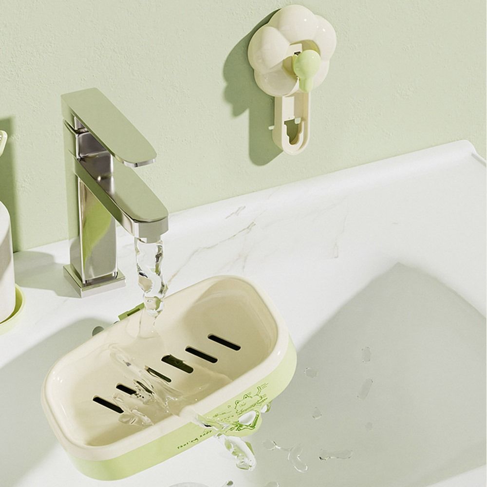 Flower Soap Holder No Punching Soap Storage Shelf  for Bathroom Kitchen Organizer