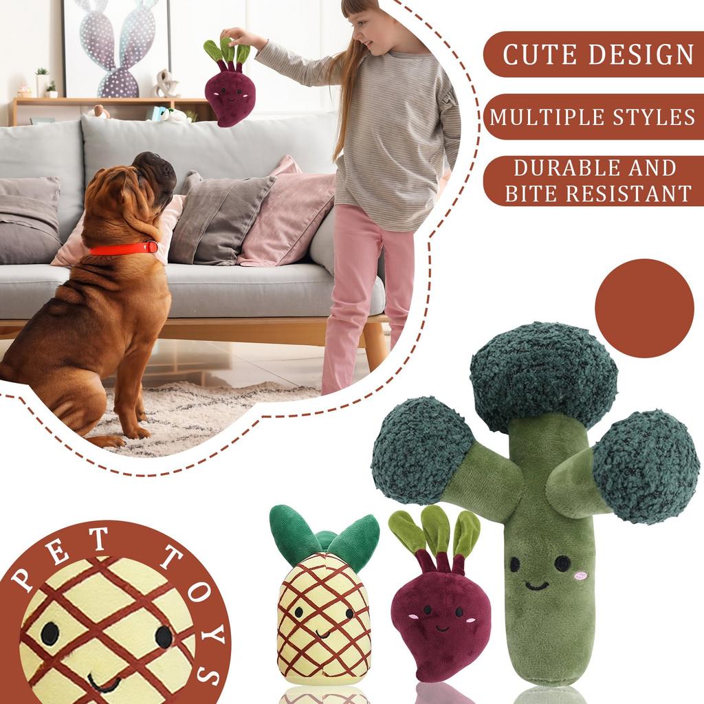 Pet Plush Toys Resistant, Pet Stuffed Plush Toys Soothe Pet Separation Anxiety, Pet Teething Chew Toys, Interactive - Organic Kick Toys Reduce Bored