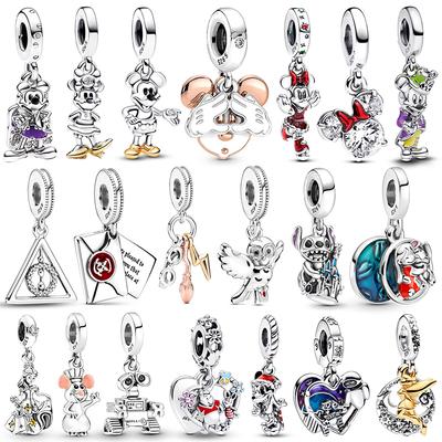 Charms Bakır Mickey Minnie Charm Boncuklar Bileklik Bilezik Kolye İçin Uygun Kadınlar İçin Lüks Kendin Yap Takı İnce Festival Hediyesi