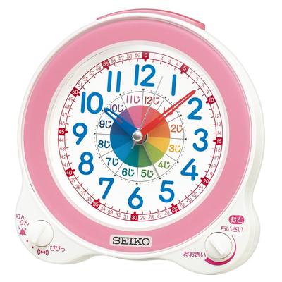 Seiko Klok Wekker Tafelklok Educatief Analoog Lichtroze 134 x 130 x 85mm KR524P