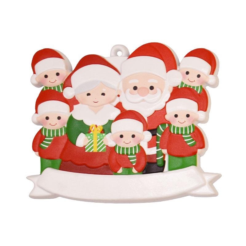 New Christmas Family Resin Pendant DIY Handwritten Name Notes Date Blessing Santa Claus Snowman Elk Pendant Ornaments Party Gift