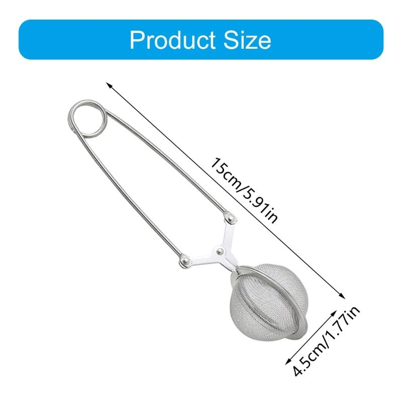 4pcs Rustproof Teas Filter Ball Stainless Steels Easy to Open Close Clip Kitchen Teas Mesh Infuser Strainer with Handle