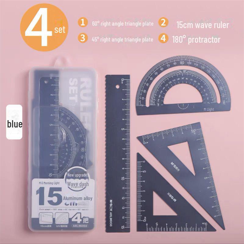 

Набір алюмінієвих лінійок Morning Light Храм Конфуція Благословенний - Хвилястий дизайн, Чітка шкала для студентів 15 cm