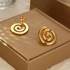 Trend 18K Gold Stainless Steel Rotary Thread Earrings Stainless Steel Earrings Women's Earrings Jewelry