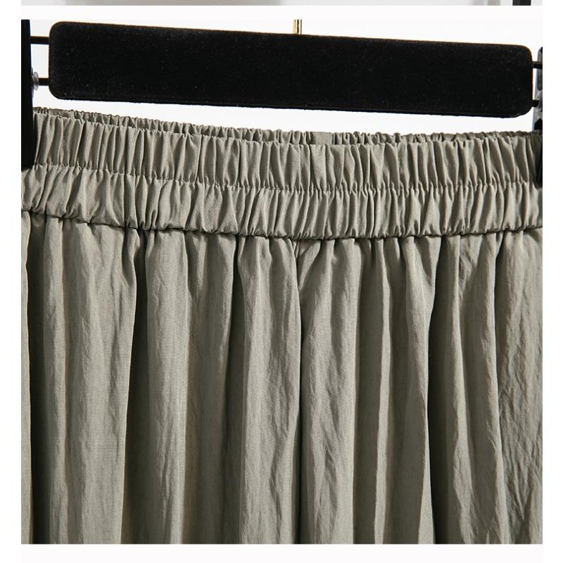 DIMANAF 2026 Spring Summer New Plus Size Women Long Pants Elastic Waist Fashion Lady Bottoms Clothing Loose Casual