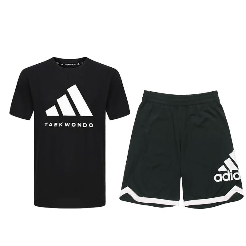 

Adidas Прочный Удобный Круглый Вырез Короткий Рукав Американский Винтаж Повседневный Спортивный Комплект Унисекс Комплекты Черный ADICLTS24TK-BW+DP4768 S