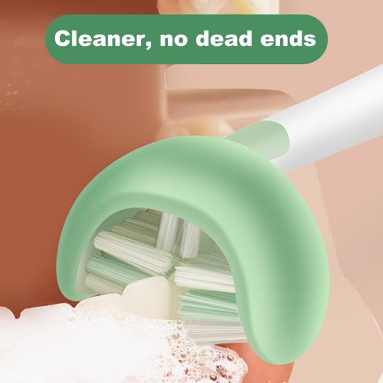 Baby Toothbrush Comfortable Grip U Type Safe Compact Creative Oral Care Tool Durable Three-sided Baby Toothbrush for Bathroom