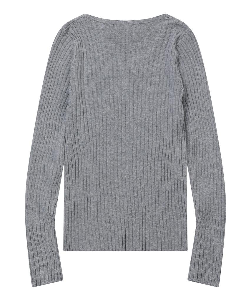 MUCENT Sharon V-Neck Crop Ribbed Knit (3 Colors)