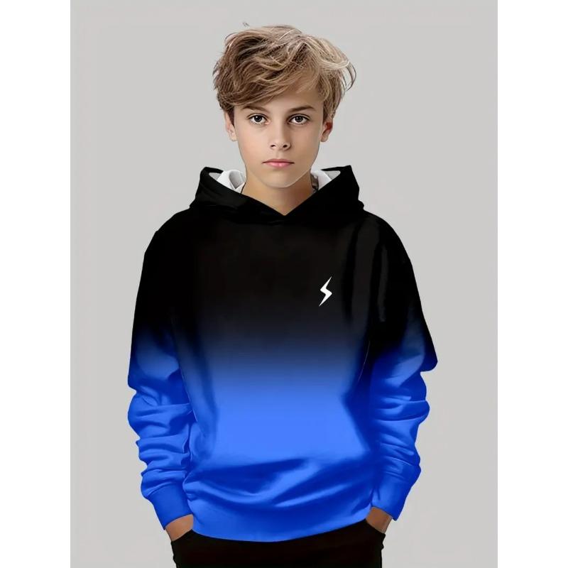 Herbst Classic Kinderkleidung Jungen Hoodies Langarm Streifen 3D Druck Street Locker Komfort Outdoor Jungen Oberteil Kinderkleidung