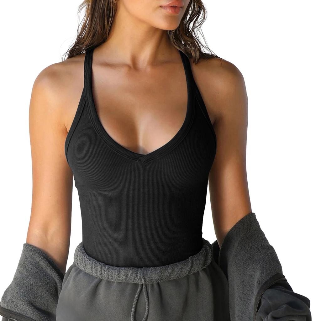 Frauen Solide Rundhals Gerippte Tank Top Leibchen Frauen Sommer Grundlegende Elastische Tank Top O Neck Solide Tank Top