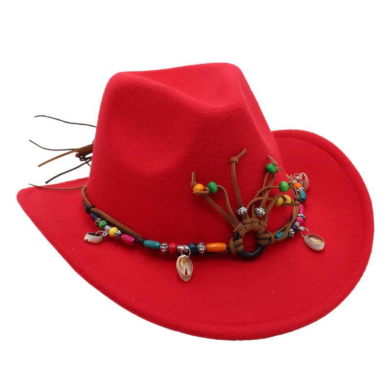 Hot-Selling Western Cowboy Hat Ethnic Style Stage Hat Warped Edge Fedora Hat British European And American Style