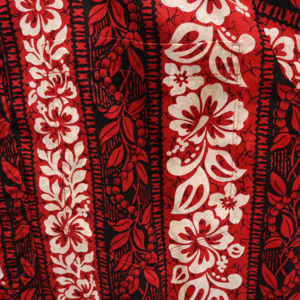 T&L Muumuu Factory 80s 90s Old hibiscus pattern Short sleeve Aloha shirt Men's Used