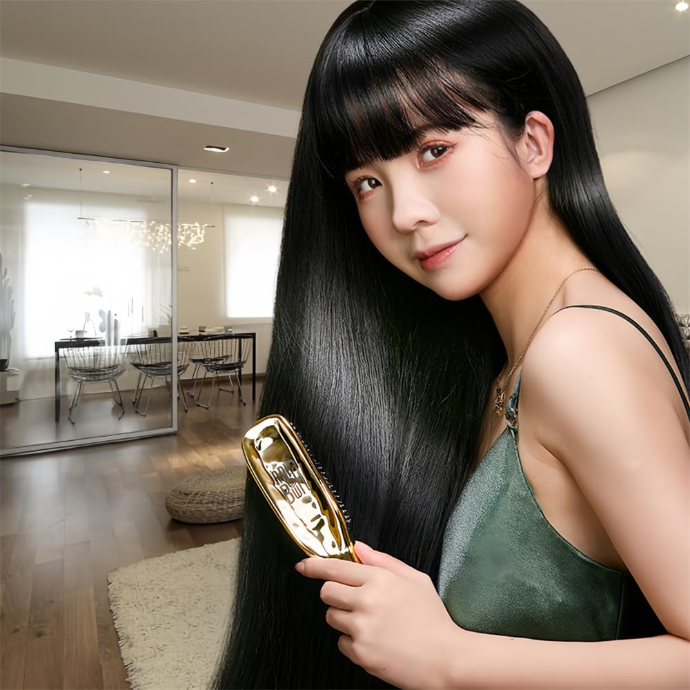 cs285 Zeus Comb Scalp Massage Hit Suitable for Men and Women Brush, Anti-Static, Product, (Gold)