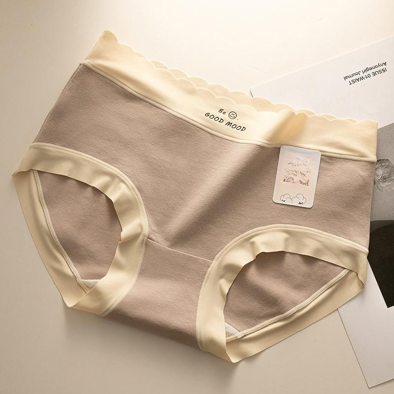 

Ladies Spring and Autumn Cotton 5A Anti Bacterial Breathable No Trace Middle Waist Briefs XL сірий