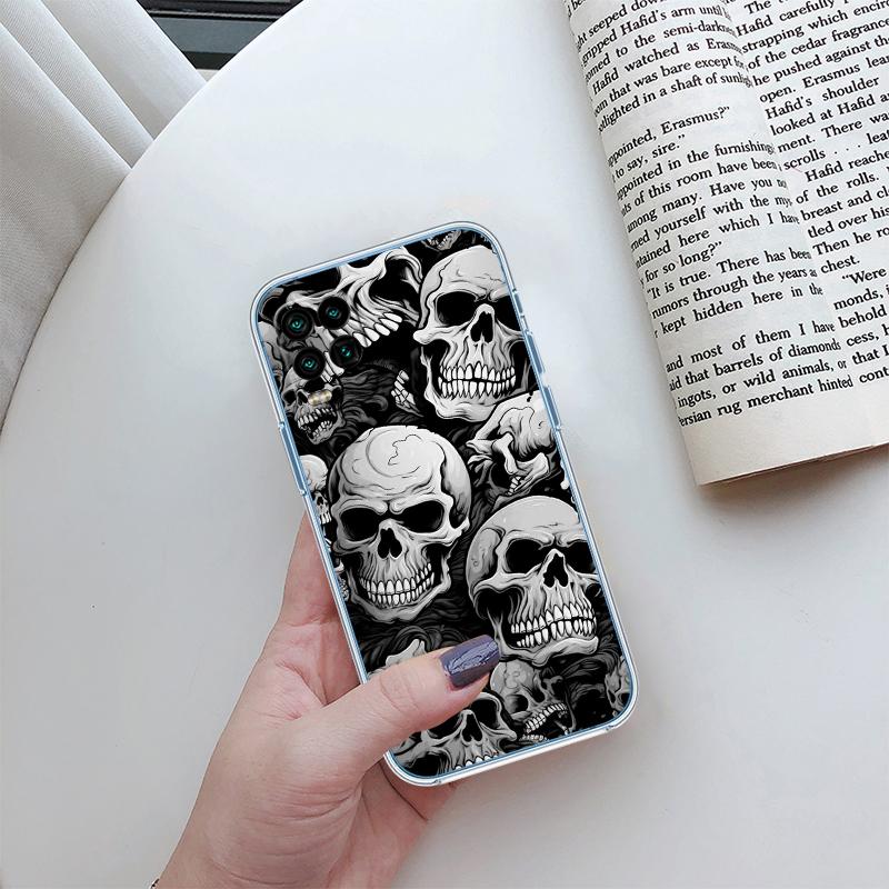 Skeleton Skull Transparent Phone Case for Motorola Moto G40 G04 G05 One Ace Action Fusion + Plus Hyper Macro Vision Zoom