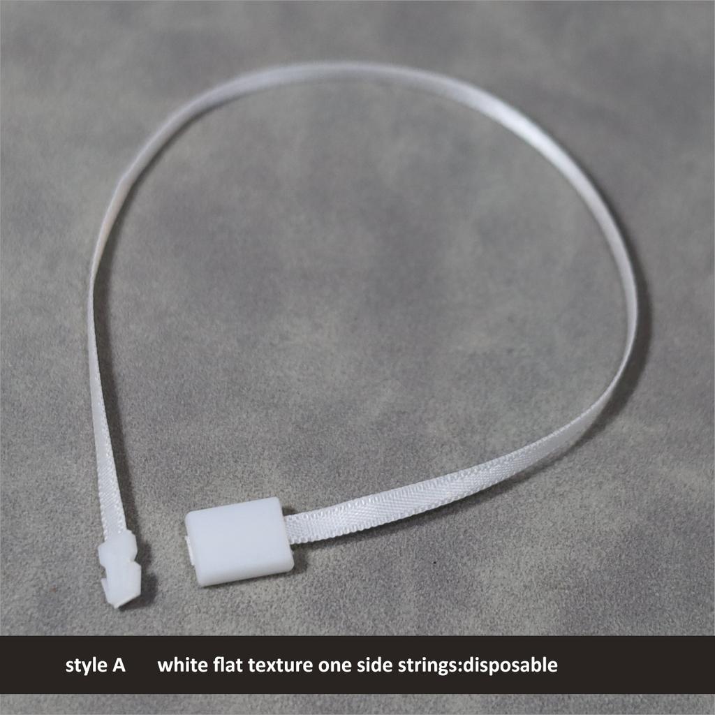Nylon String Handing Tags for Closing Plastic Seal Hang Tag Loop String Garment Satin Ribbon Lock HangTag Strings