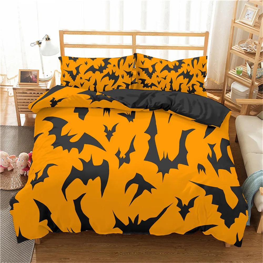Flying Vampire Beding Set Bats Soft Duvet Cover Sets Witchcraft Magic Polyester Warm Comforter Cover Single Double King Comfortable Quilt Covers 3pcs