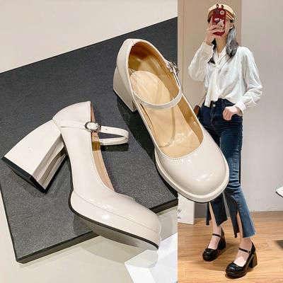 Móda Módní platformové lodičky Dámské vysoké podpatky Pásek s přezkou Boty Mary Jane Dámské gotické Boty na párty s tlustým podpatkem Dámské boty Lolita
