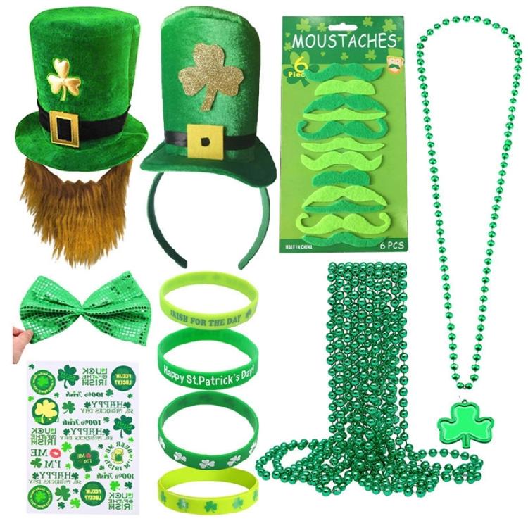 Adult Festival Day Apparel Set Green Festival Day Outfit Set For Parties Comfortable Fabric Hat Headbands Charm