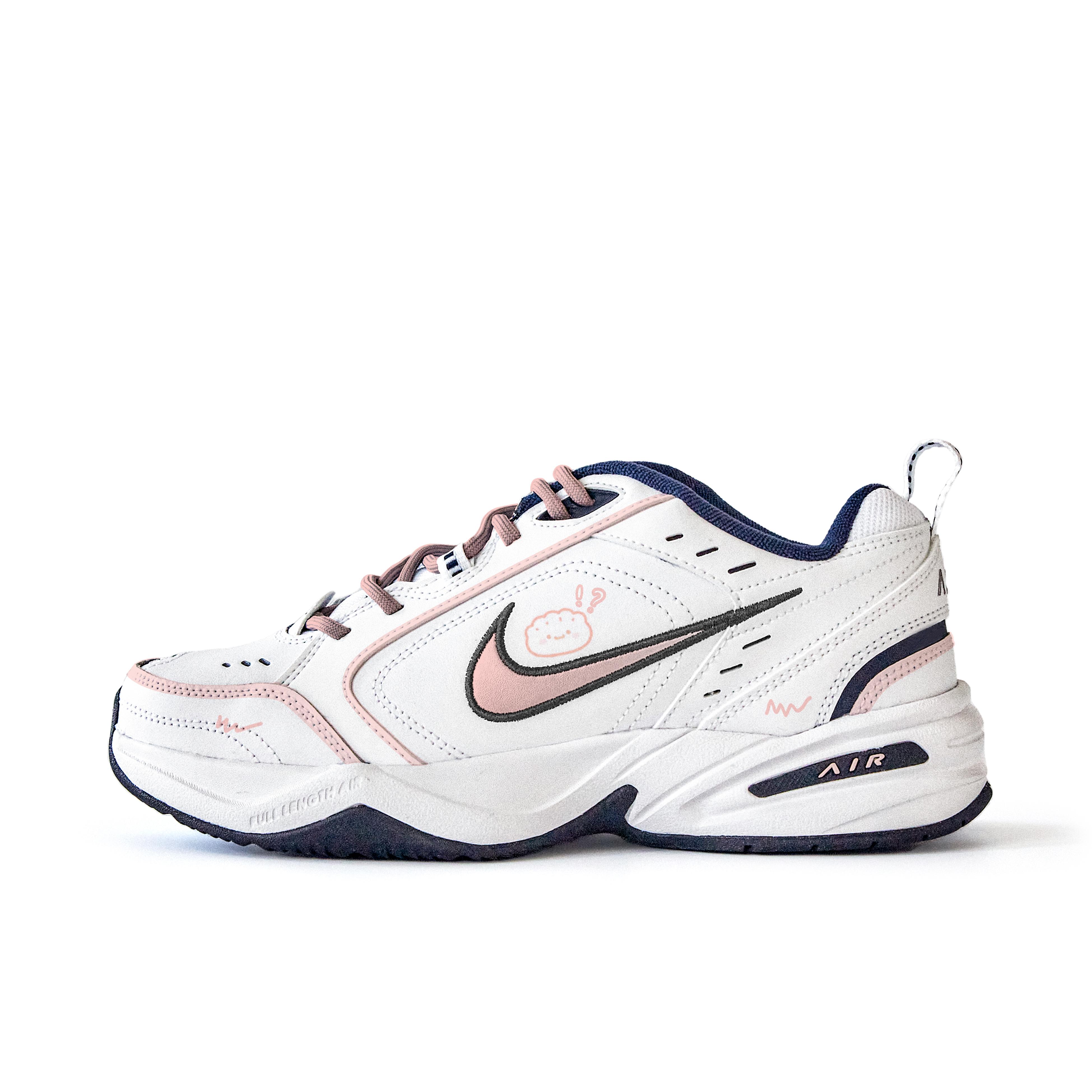 

Nike Air Monarch 4 Slip Resistant Abrasion Resistant Low top Chunky Sneakers Unisex White Pink 415445-102(Team676-) 40