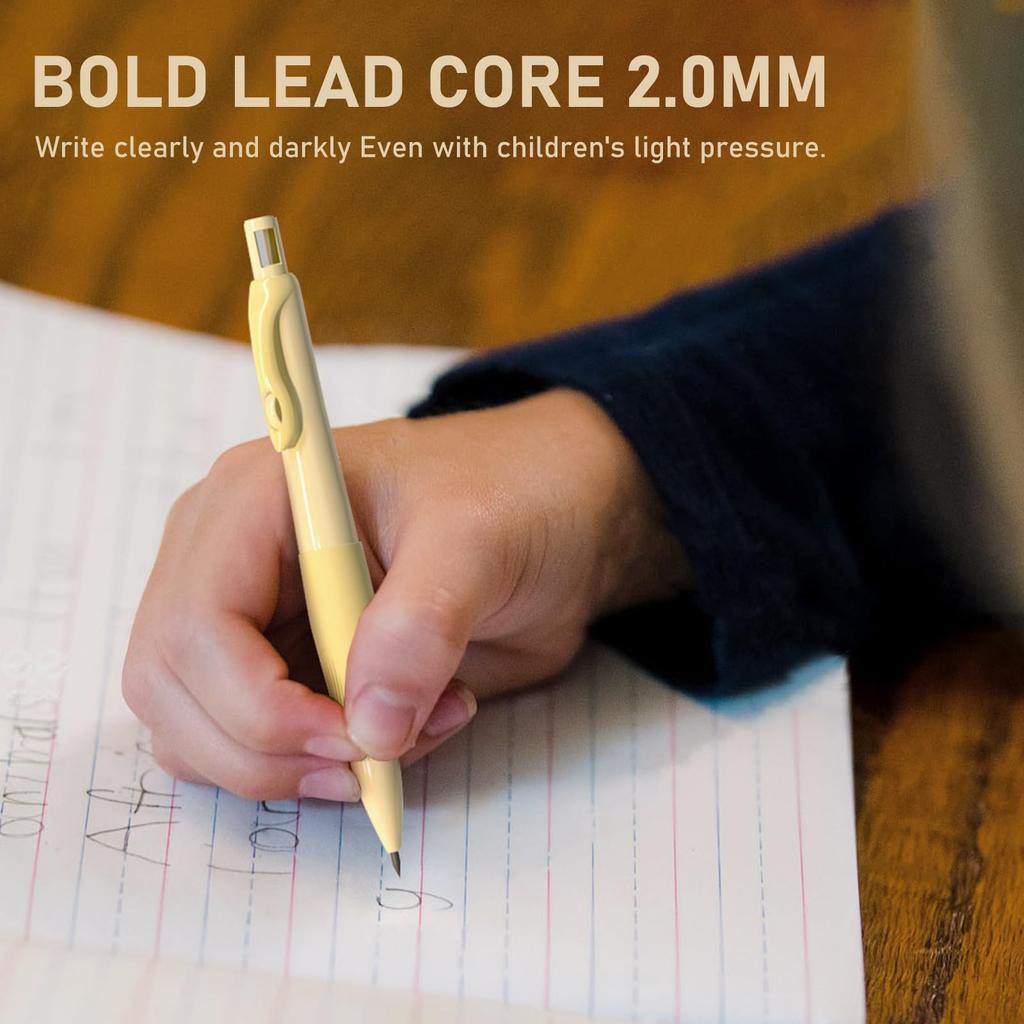 Four Candies Cute Mechanical Pencil 4 Mechanical Ergonomic Mechanical HB Aesthetic School Supplies for Kids Set 2.0mm Pencils, Pencils, Lead,