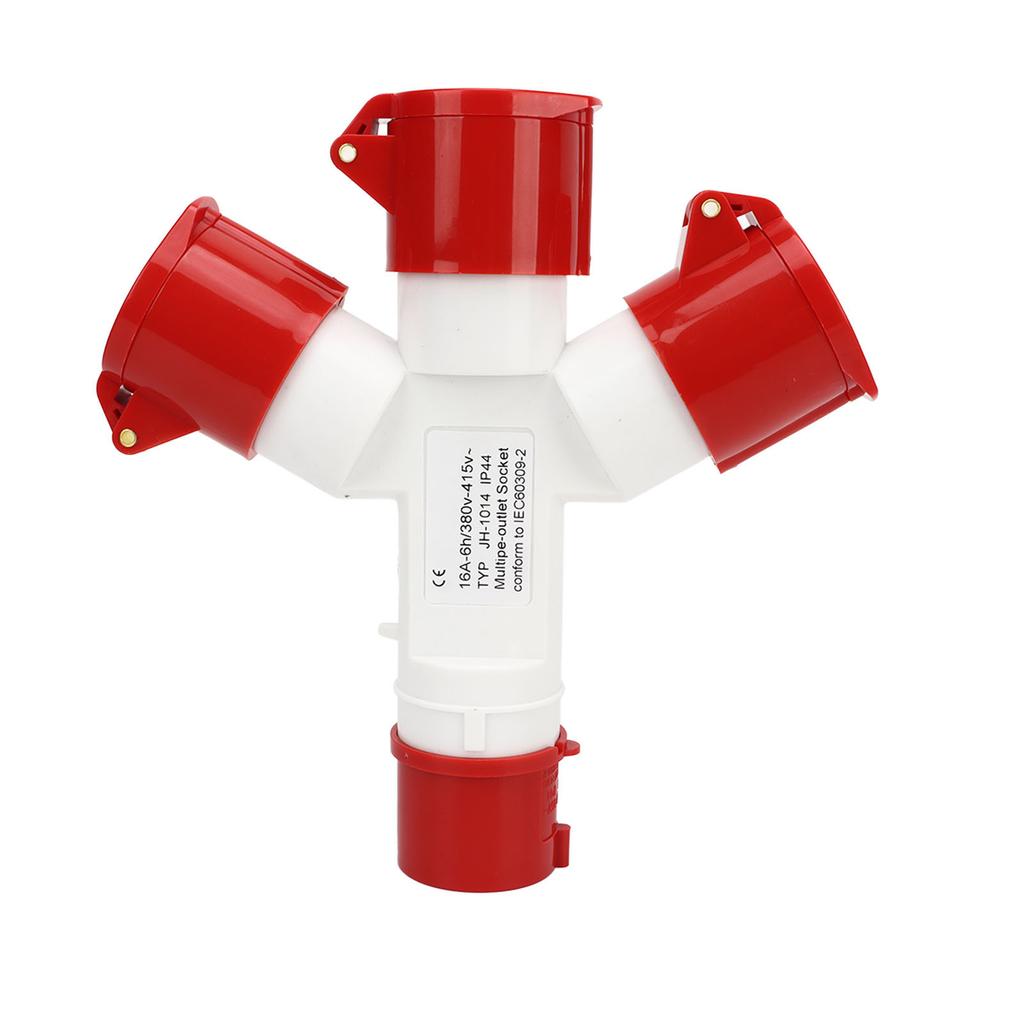 Waterproof Industrial Site Plug IP44 Cross 1 in 3 Out 4 Pin 2P N E Multiple Sockets Industrial Plug