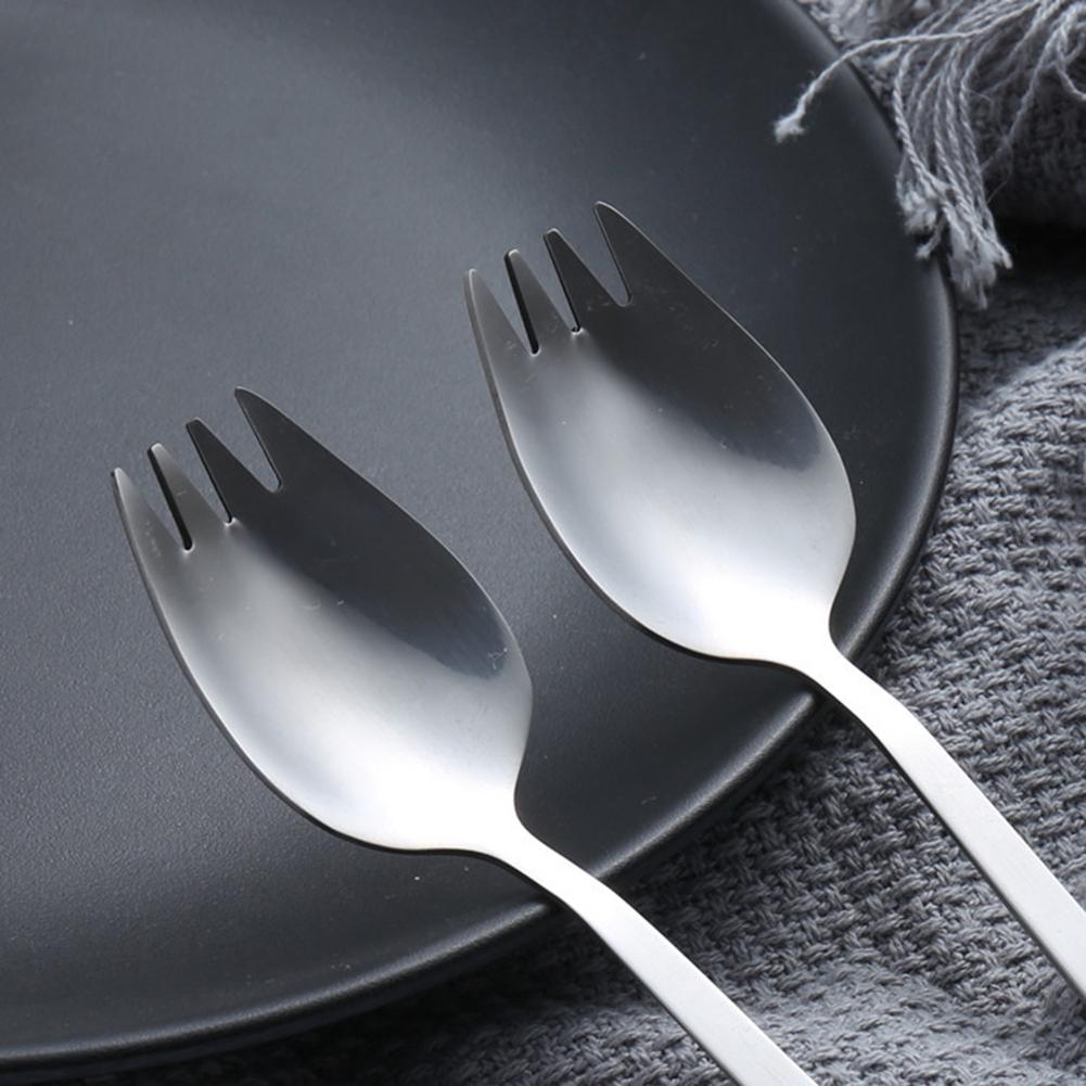 10Pcs Spork Spoon Fork Cutlery Long Handle Spoon Fork Silverware Multipurpose Portable Noodle Fork for Dessert Ice Cream Salad