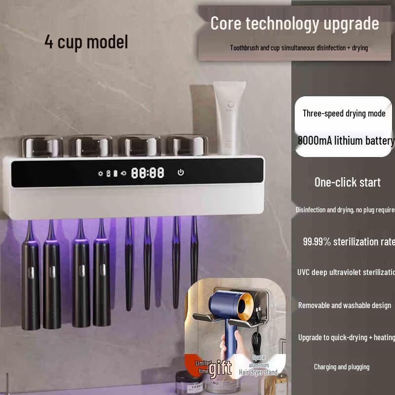 HANDUNYOU Wall-Mounted Toothbrush Holder