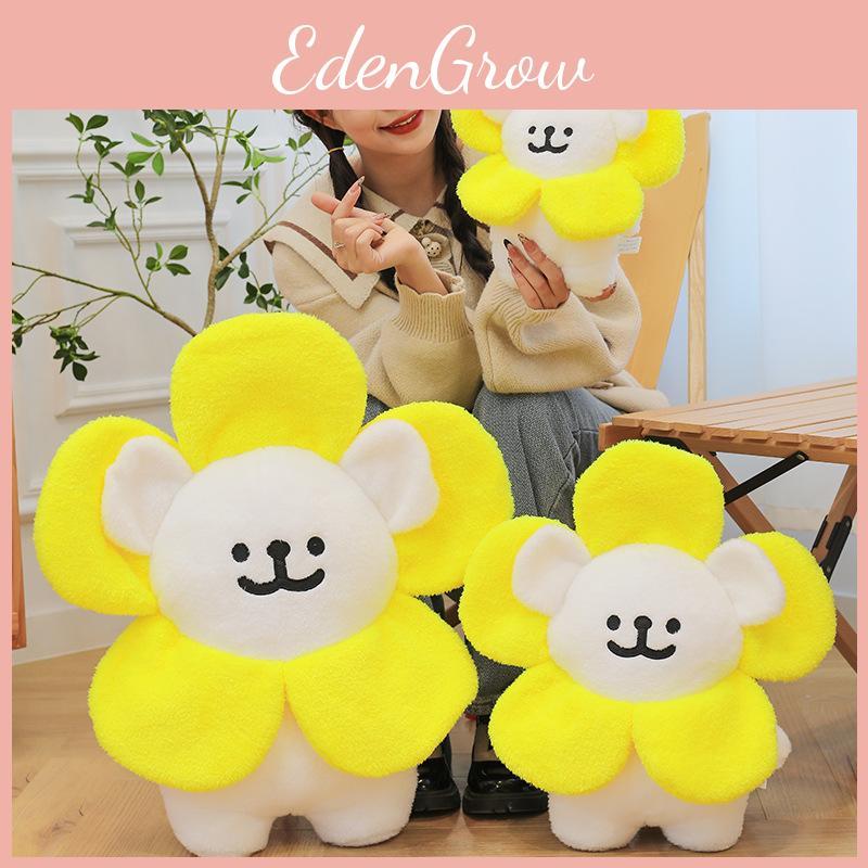 Plush Sunflower Maltese Dog Toy Cartoon Stuffed Animal Doll Room Decoration