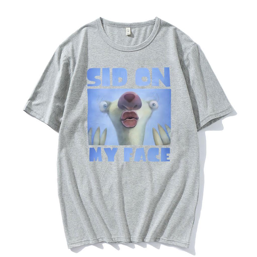 Rolig Sid På Mitt Ansikte Meme Förbannad Slatthjort Grafisk T-shirt Unisex Unisex Hög Kvalitet Sommar Vintage T-shirt Överdimensionerad Bomulls T-shirt