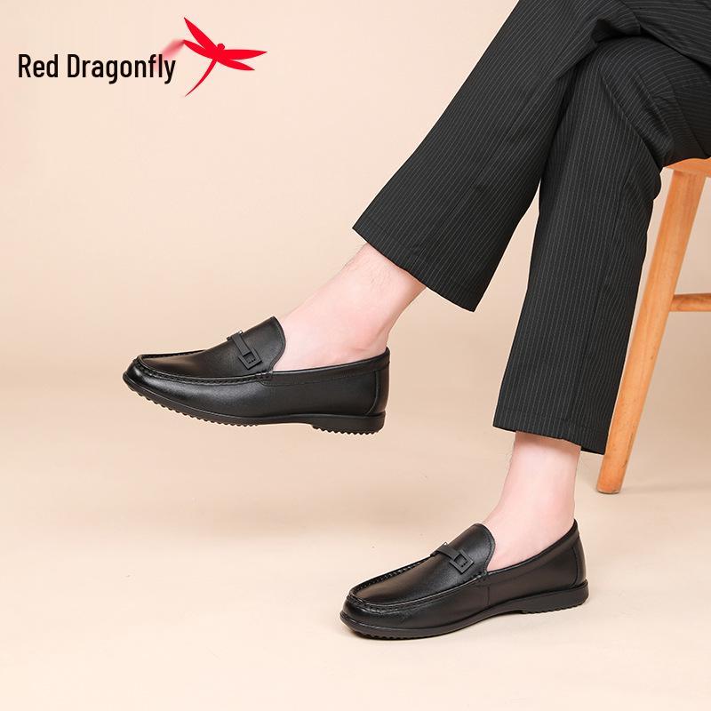 Red Dragonfly 2025 Men's Genuine Leather Slip-on Moccasins - Autumn Collection