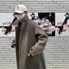 Lapel H-shaped Woolen Coat Men's Winter Thickened Mid-length Coat Korean Style Loose Woolen Windbreaker